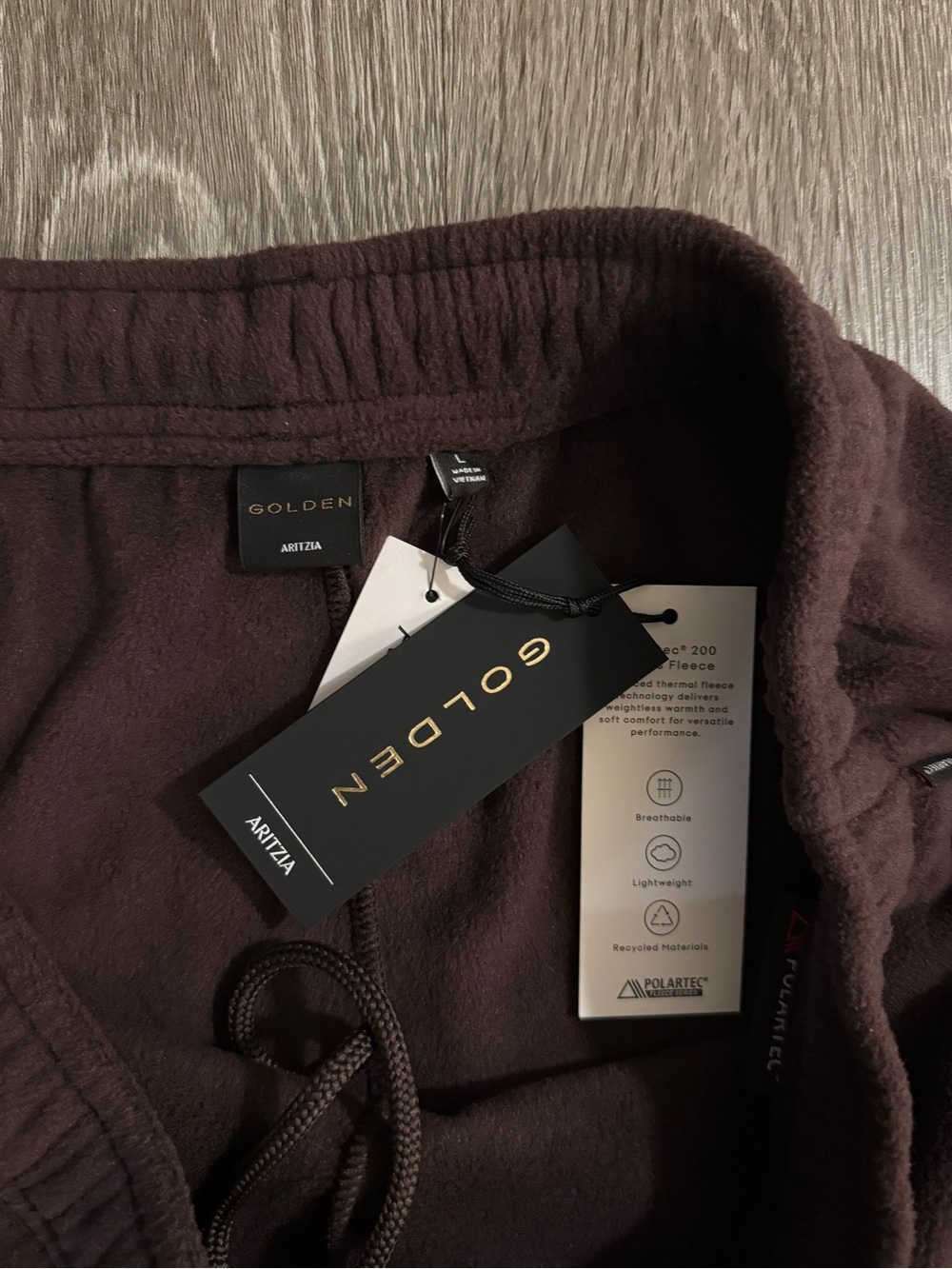 Aritzia GOLDEN Dark Brown Fleece Hoodie